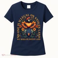 No One is Illegal on Stolen Land We Walk On Native Land Women's T-Shirt thumb 0