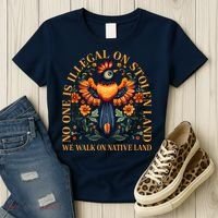 No One is Illegal on Stolen Land We Walk On Native Land Women's T-Shirt thumb 3