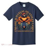 No One is Illegal on Stolen Land We Walk On Native Land Kids T-Shirt thumb 0