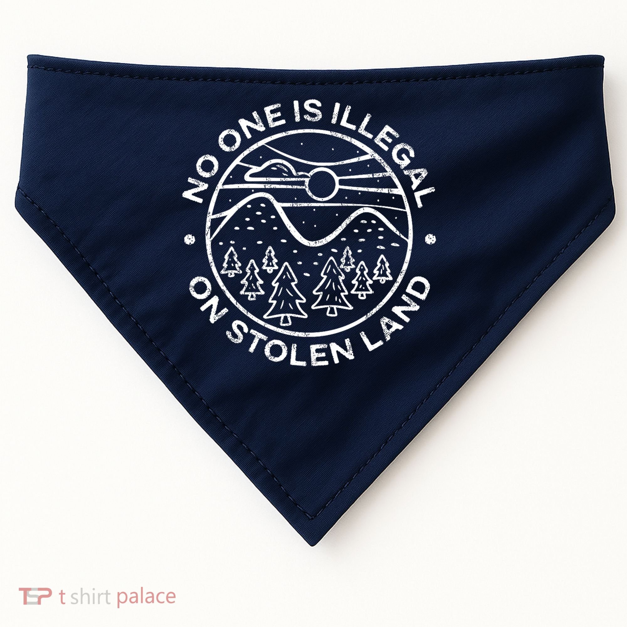 No one is illegal on stolen land Native Tribe USA-Made Doggie Bandana