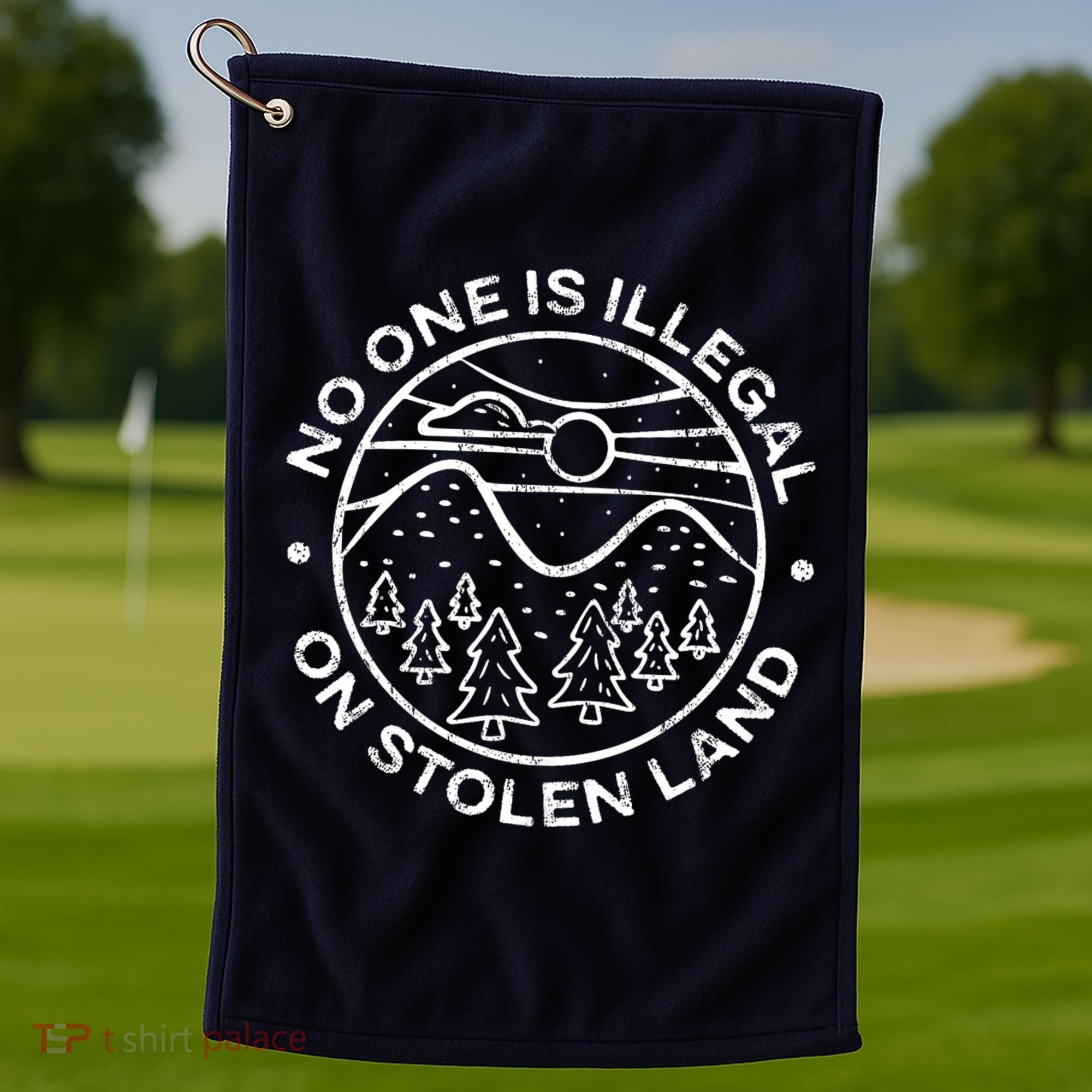 No one is illegal on stolen land Native Tribe Golf Towel