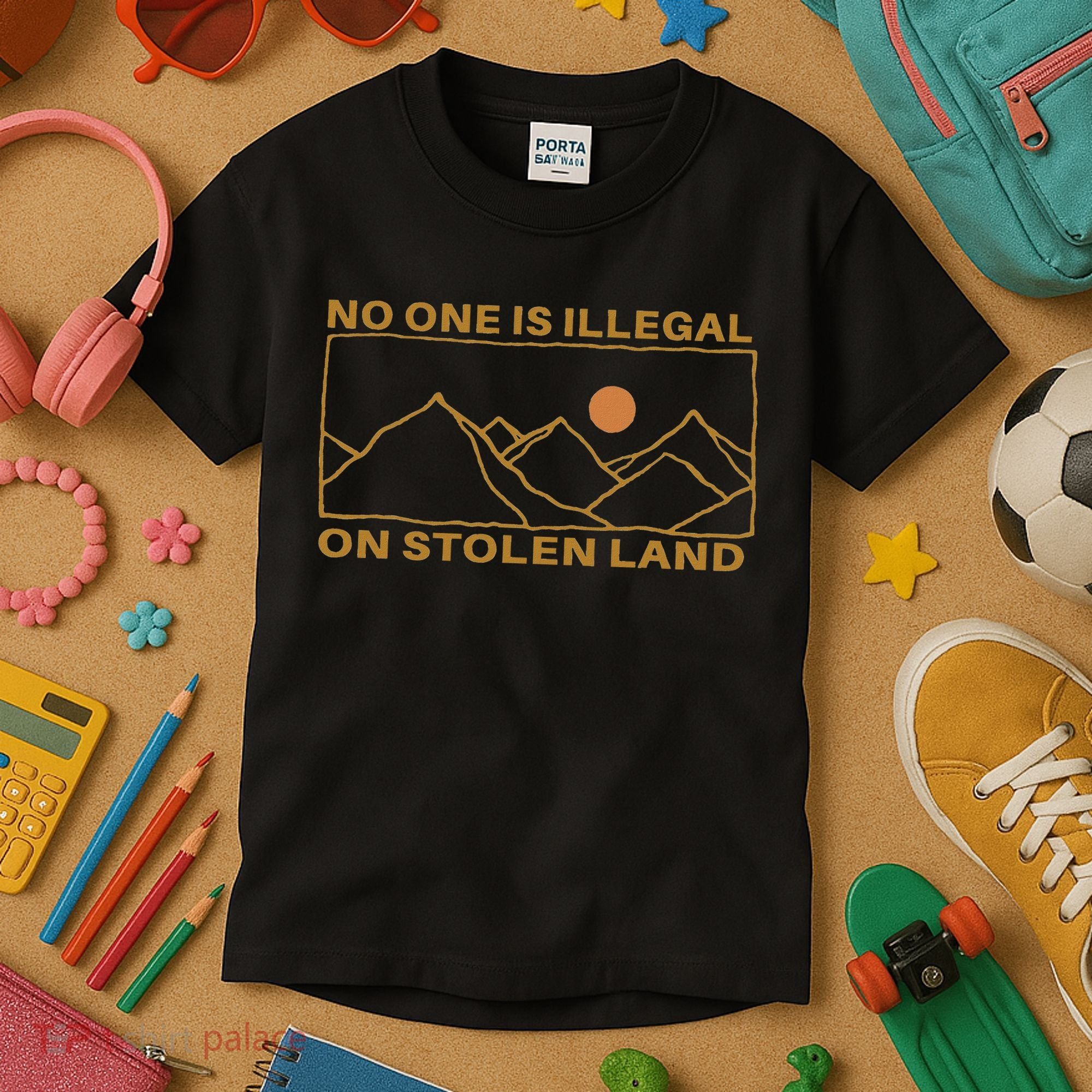 No One Is Illegal On Stolen Land Kids T-Shirt