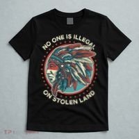 No One Is Illegal On Stolen Land Anti Trump Protest T-Shirt thumb 5
