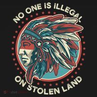 No One Is Illegal On Stolen Land Anti Trump Protest Ornament thumb 1