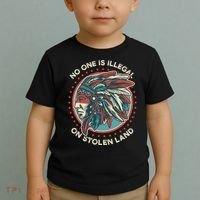 No One Is Illegal On Stolen Land Anti Trump Protest Toddler T-Shirt thumb 2