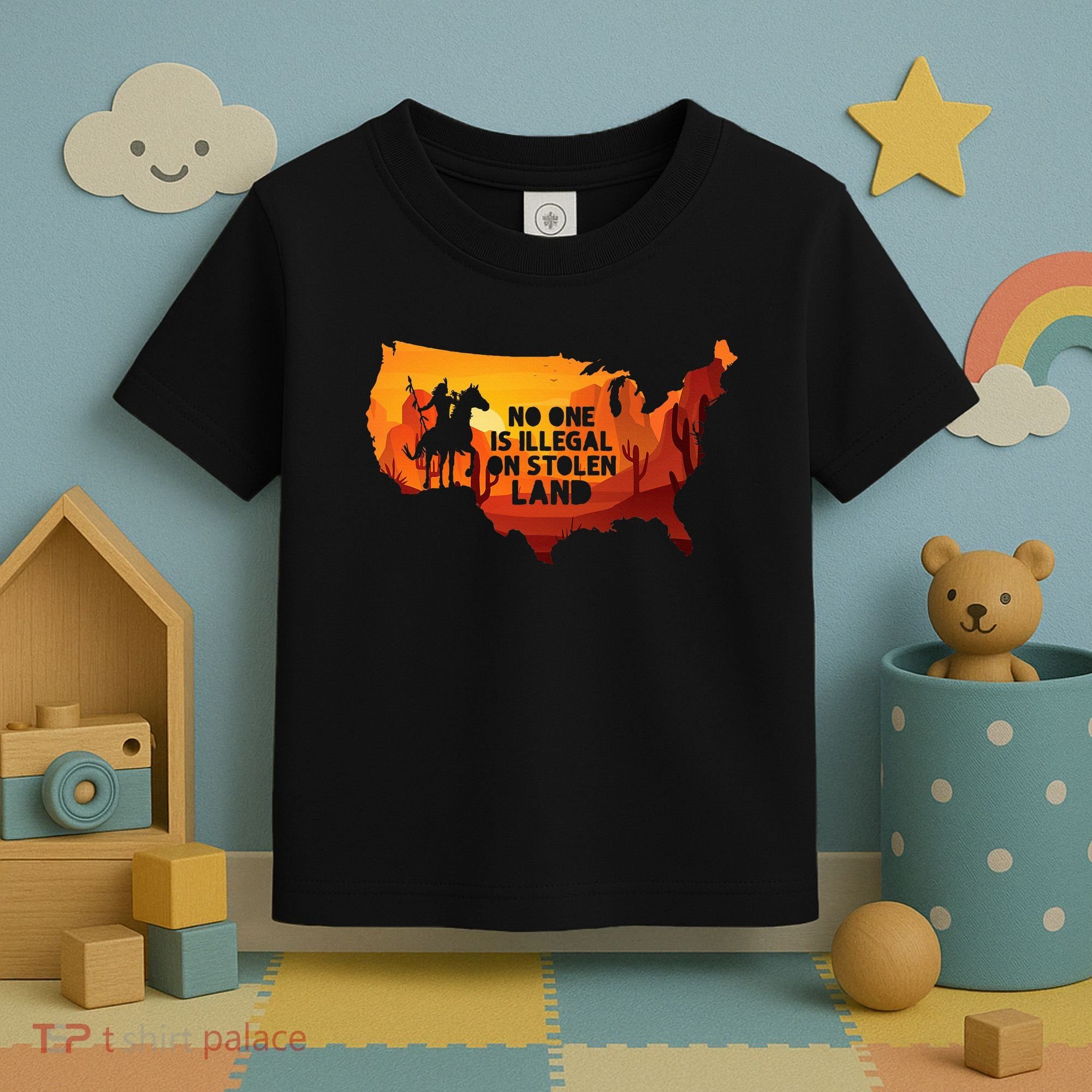 No One Is Illegal On Stolen Land Support Immigration Toddler T-Shirt