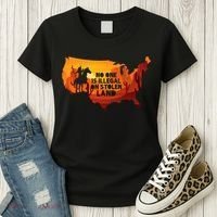 No One Is Illegal On Stolen Land Support Immigration Women's T-Shirt thumb 3