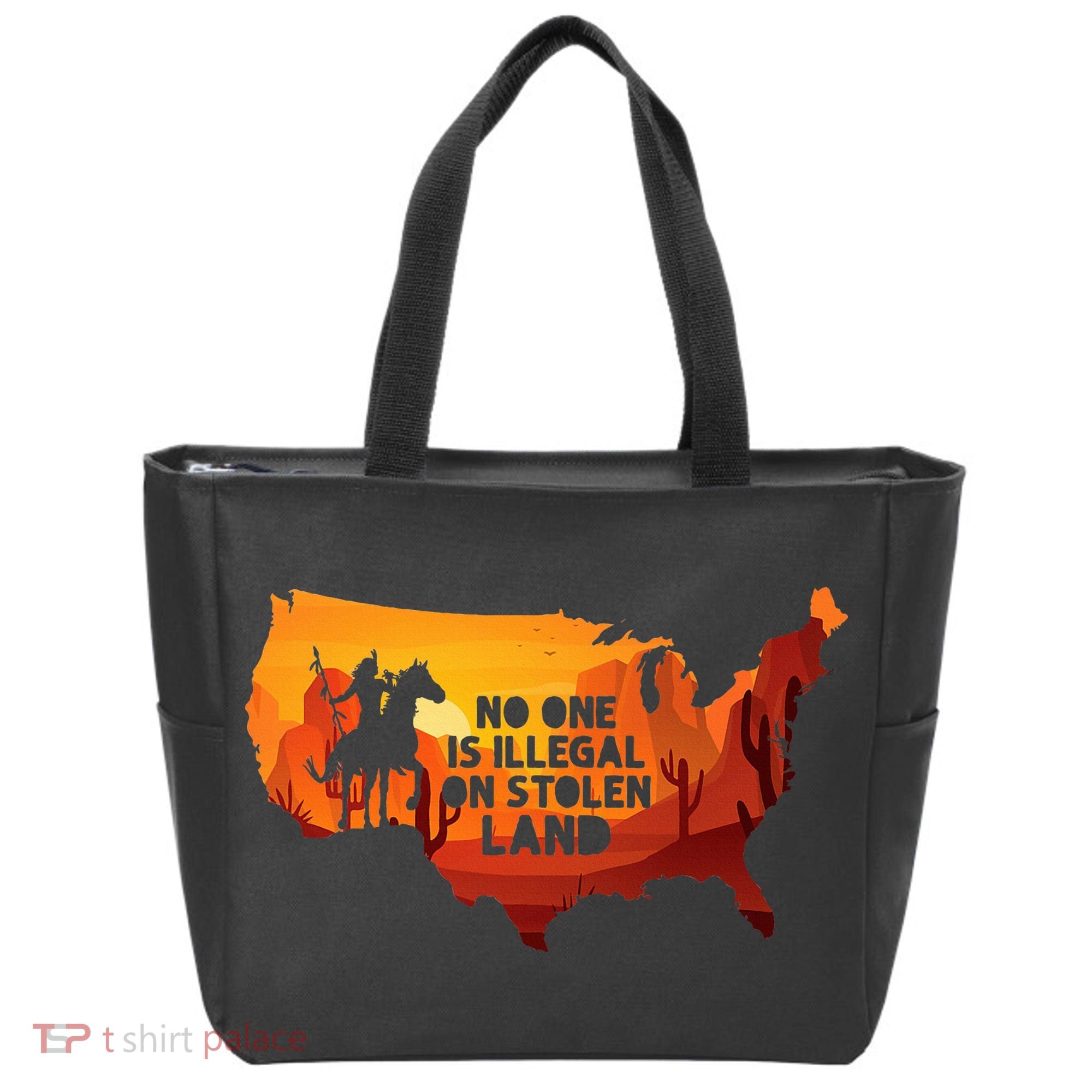 No One Is Illegal On Stolen Land Support Immigration Tote Bag
