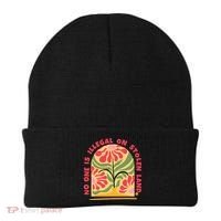 No One Is Illegal On Stolen Land Human Rights Immigration Beanie thumb 0
