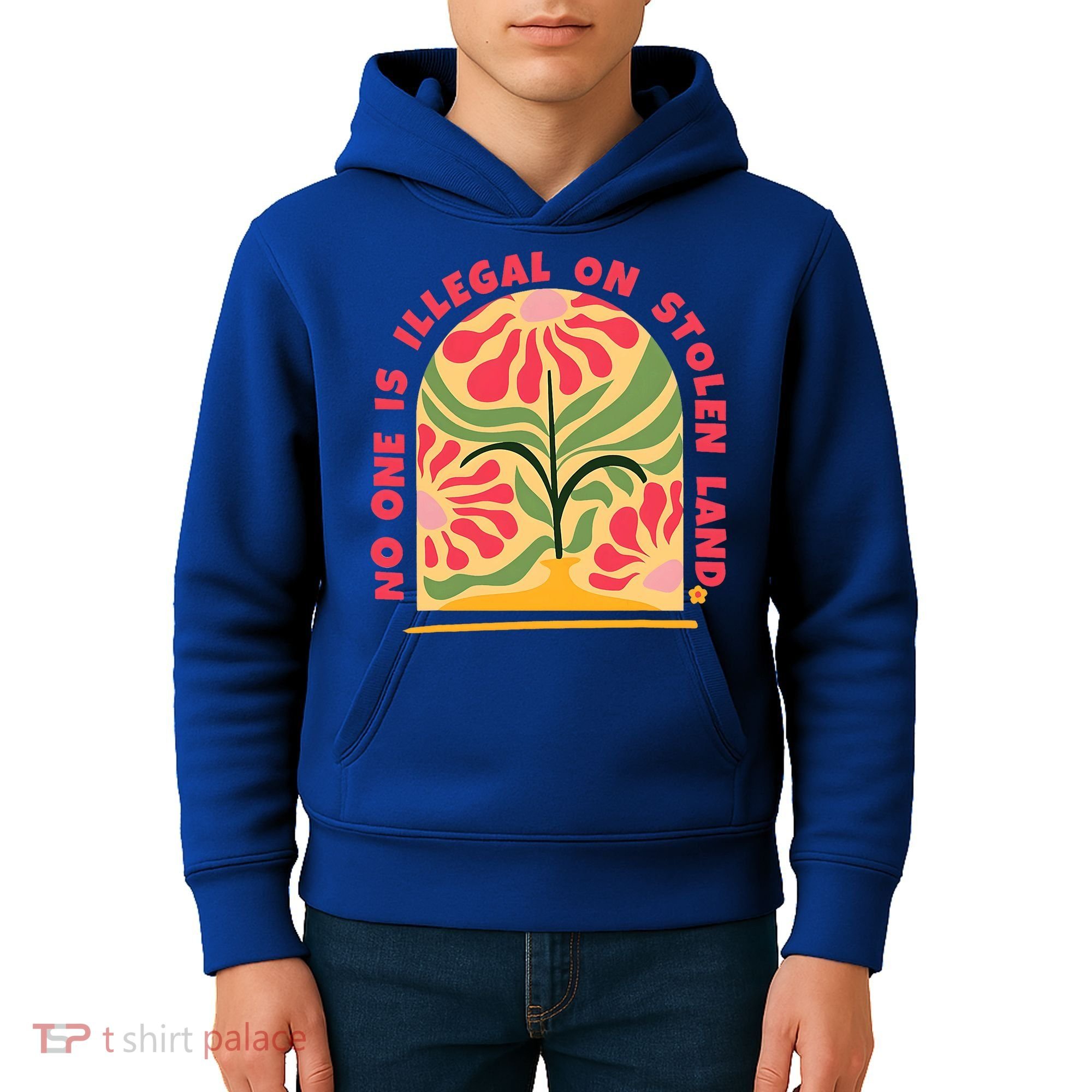 No One Is Illegal On Stolen Land Human Rights Immigration Kids Hoodie