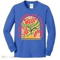 No One Is Illegal On Stolen Land Human Rights Immigration Kids Long Sleeve Shirt thumb 0