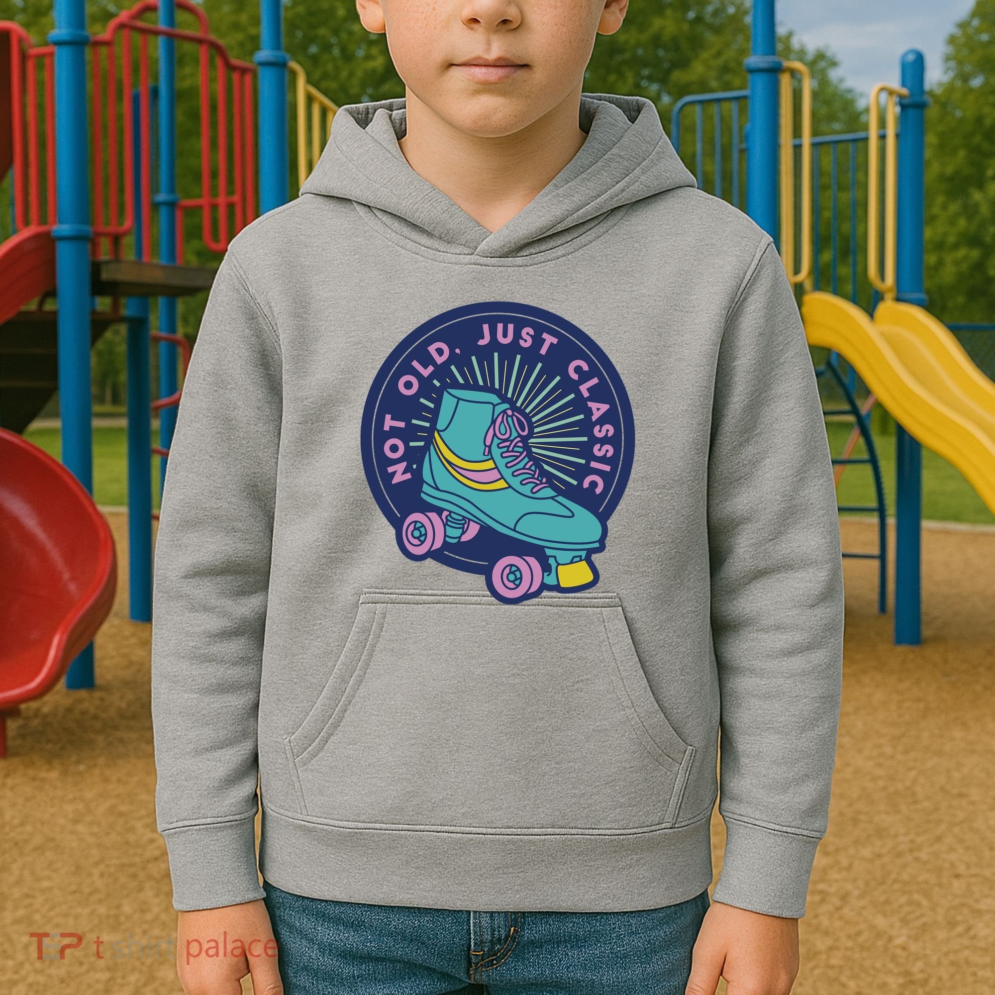Not Old Just Classic Rollerskate Kids Hoodie