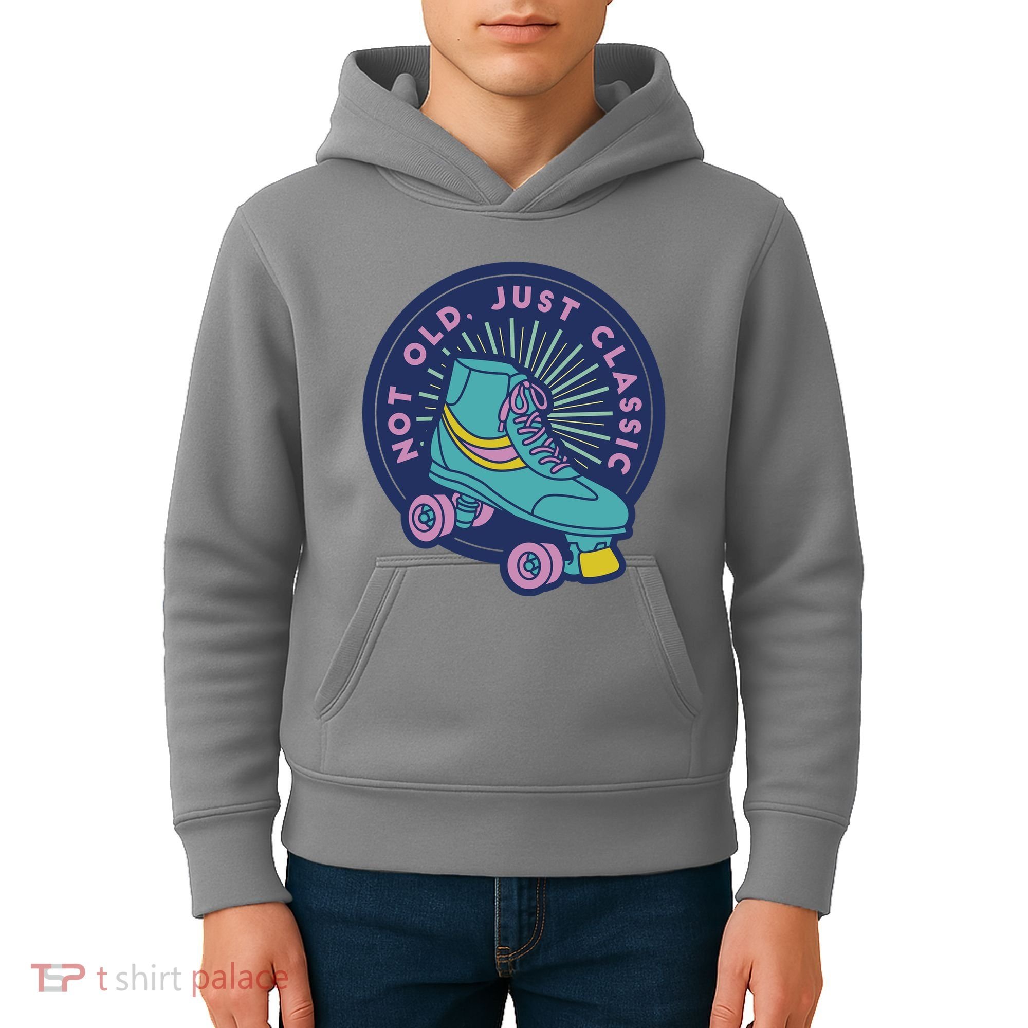 Not Old Just Classic Rollerskate Kids Hoodie