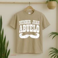 Number One Juan Abuelo Spanish Fathers Day Mexican Grandpa T-Shirt thumb 2
