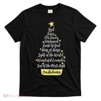 Names Of Jesus Christian Faith Christmas Tree T-Shirt thumb 0