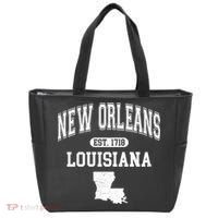 New Orleans Louisiana Est 1718 Varsity Tote Bag thumb 0