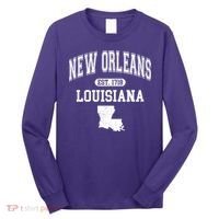 New Orleans Louisiana Est 1718 Varsity Long Sleeve Shirt thumb 0