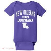 New Orleans Louisiana Est 1718 Varsity Baby Bodysuit thumb 0