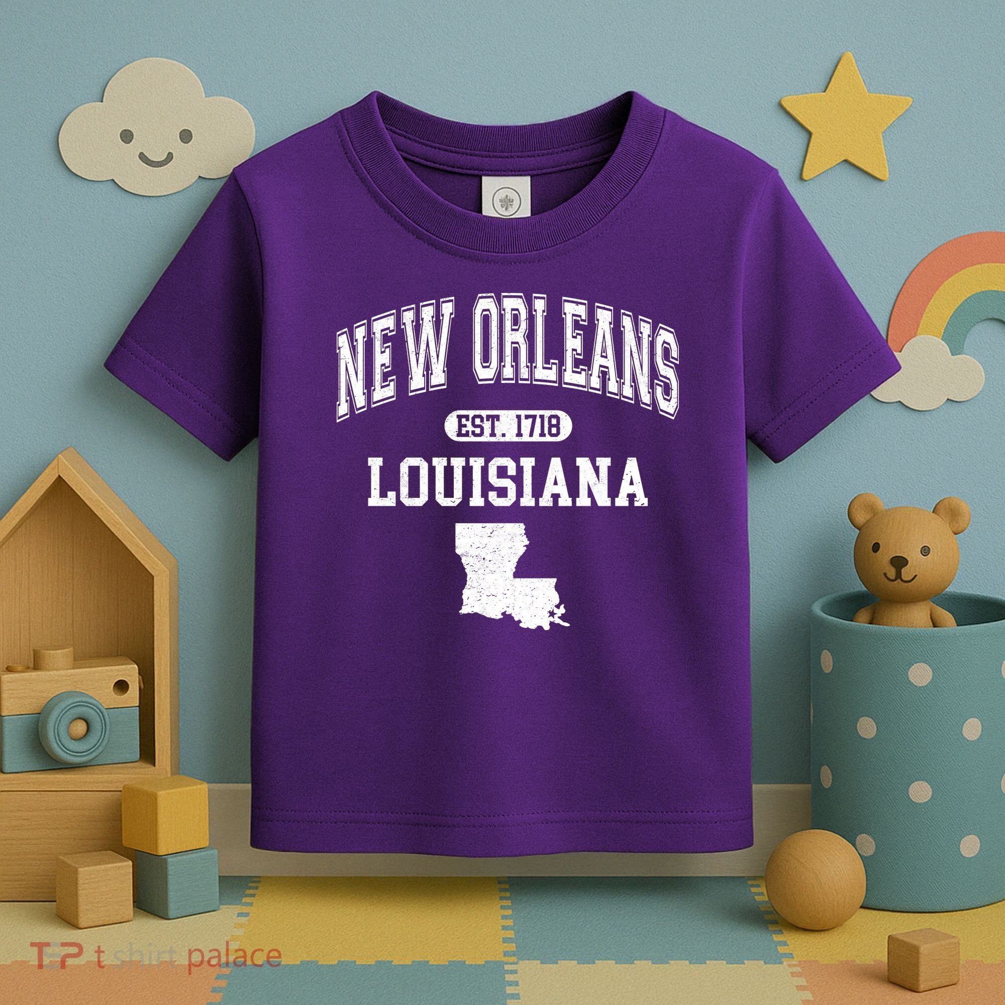 New Orleans Louisiana Est 1718 Varsity Toddler T-Shirt