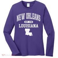 New Orleans Louisiana Est 1718 Varsity Women's Long Sleeve Shirt thumb 0