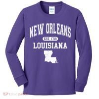 New Orleans Louisiana Est 1718 Varsity Kids Long Sleeve Shirt thumb 0