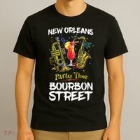 New Orleans Louisiana Bourbon Street Jazz Party Souvenir T-Shirt thumb 3