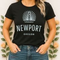 Newport Oregon Lighthouse Coast Souvenir Women's T-Shirt thumb 2