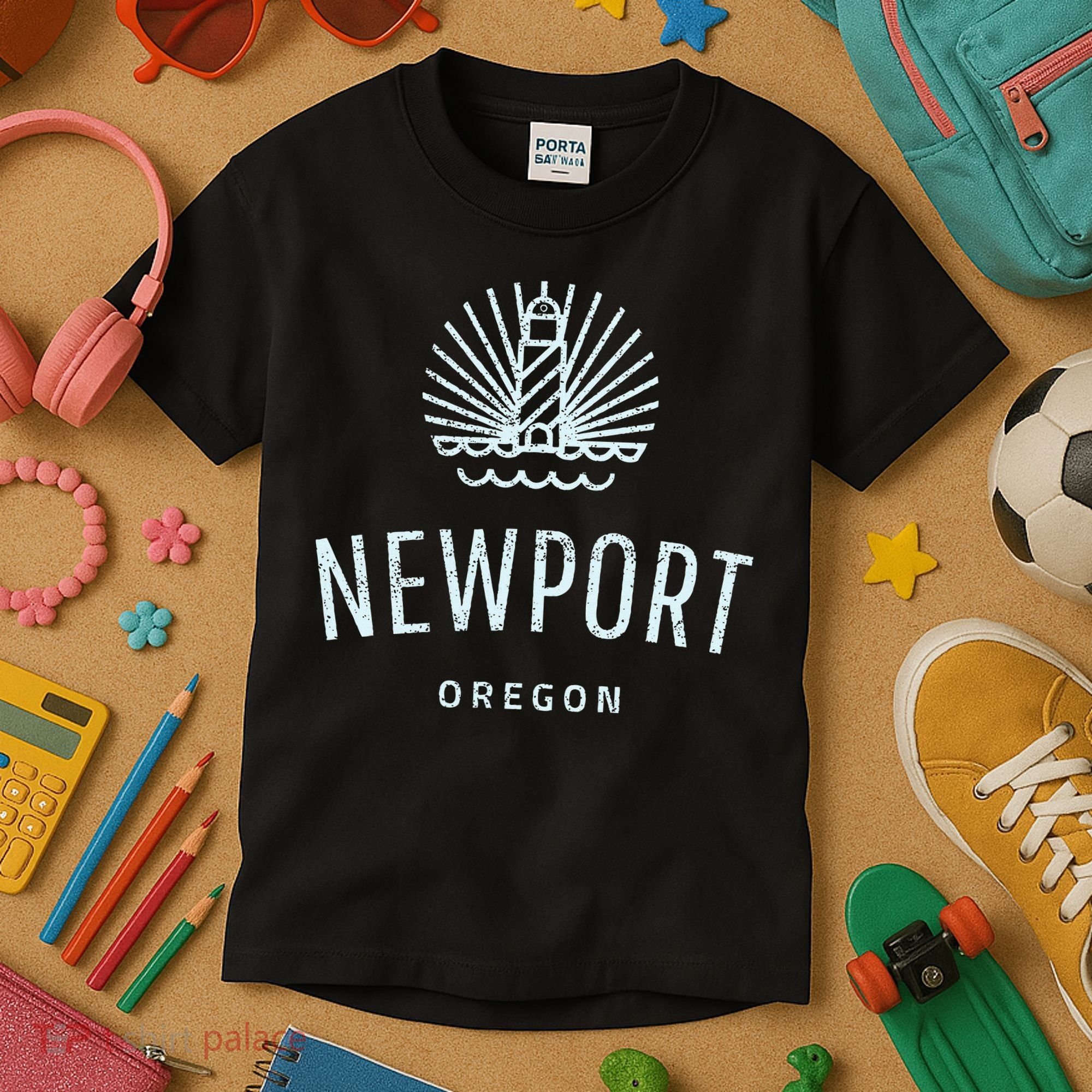 Newport Oregon Lighthouse Coast Souvenir Kids T-Shirt