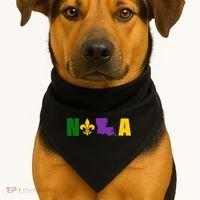 Nola Mardi Gras New Orleans USA-Made Doggie Bandana thumb 1