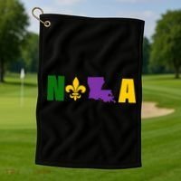 Nola Mardi Gras New Orleans Golf Towel thumb 1