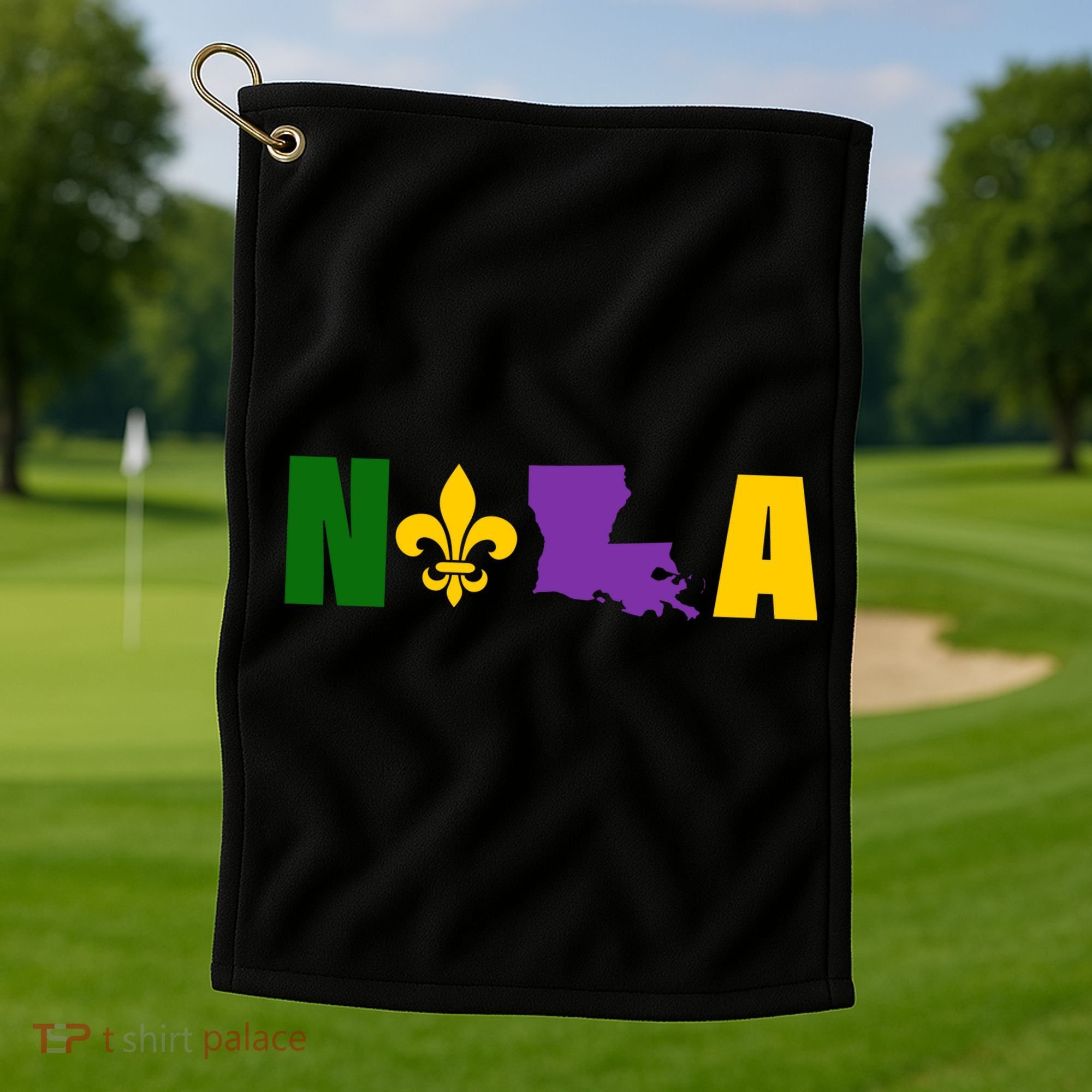 Nola Mardi Gras New Orleans Golf Towel
