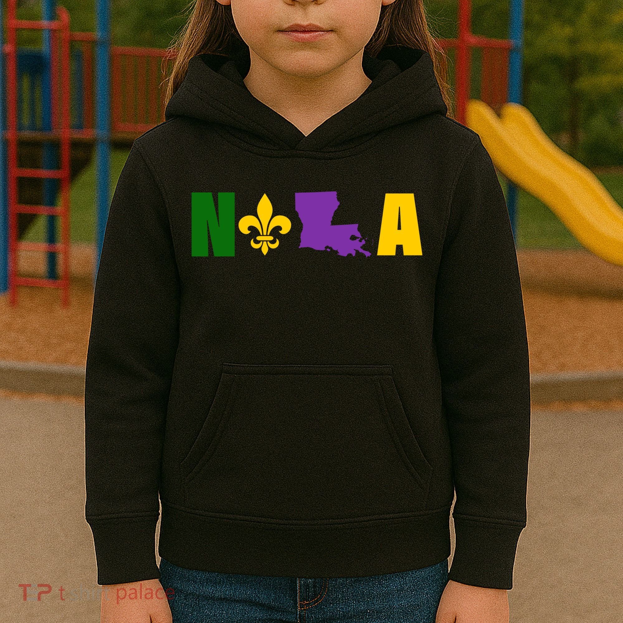 Nola Mardi Gras New Orleans Kids Hoodie