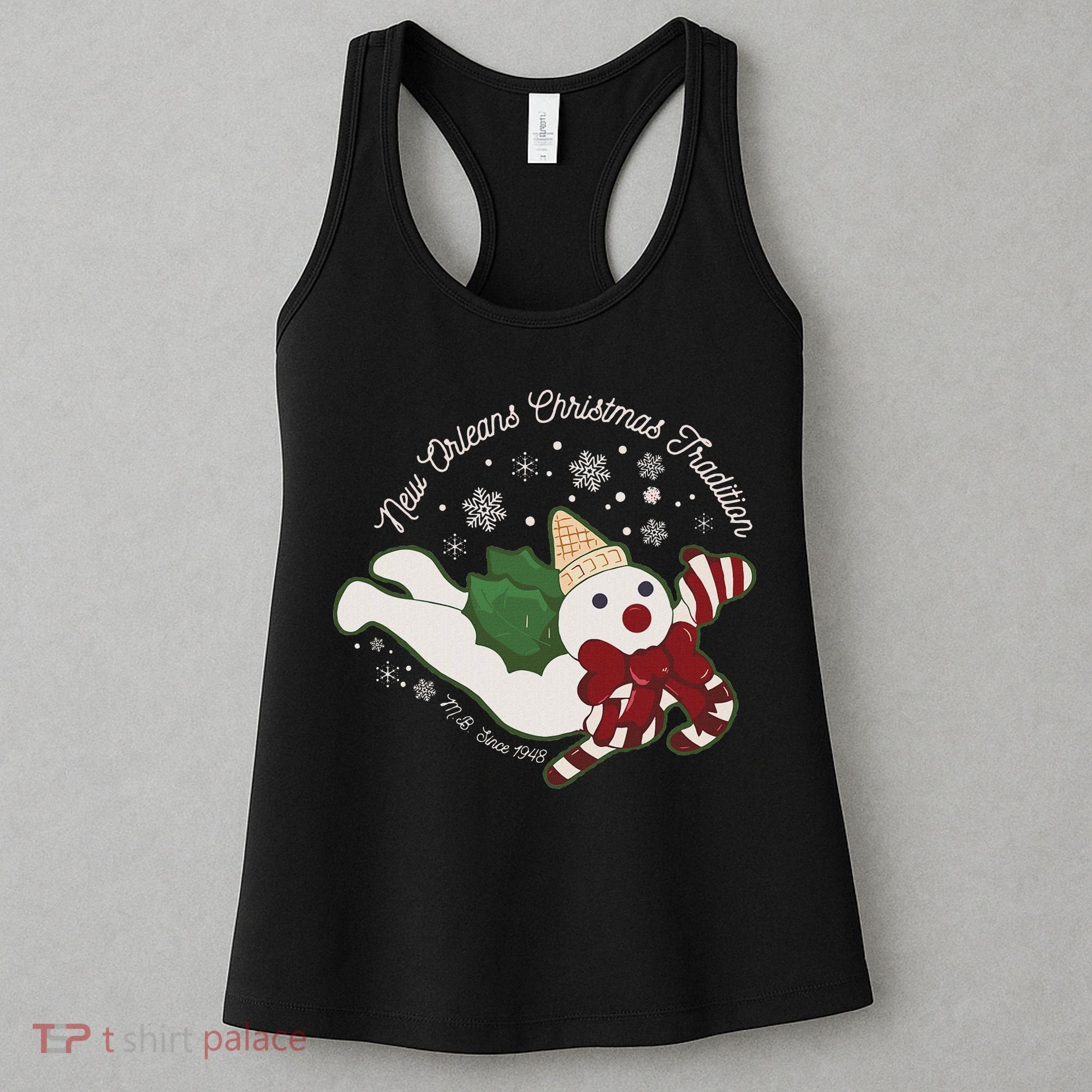 New Orleans Mr Bingle Christmas Tradition Snowmen Christmas Women's Tank Top
