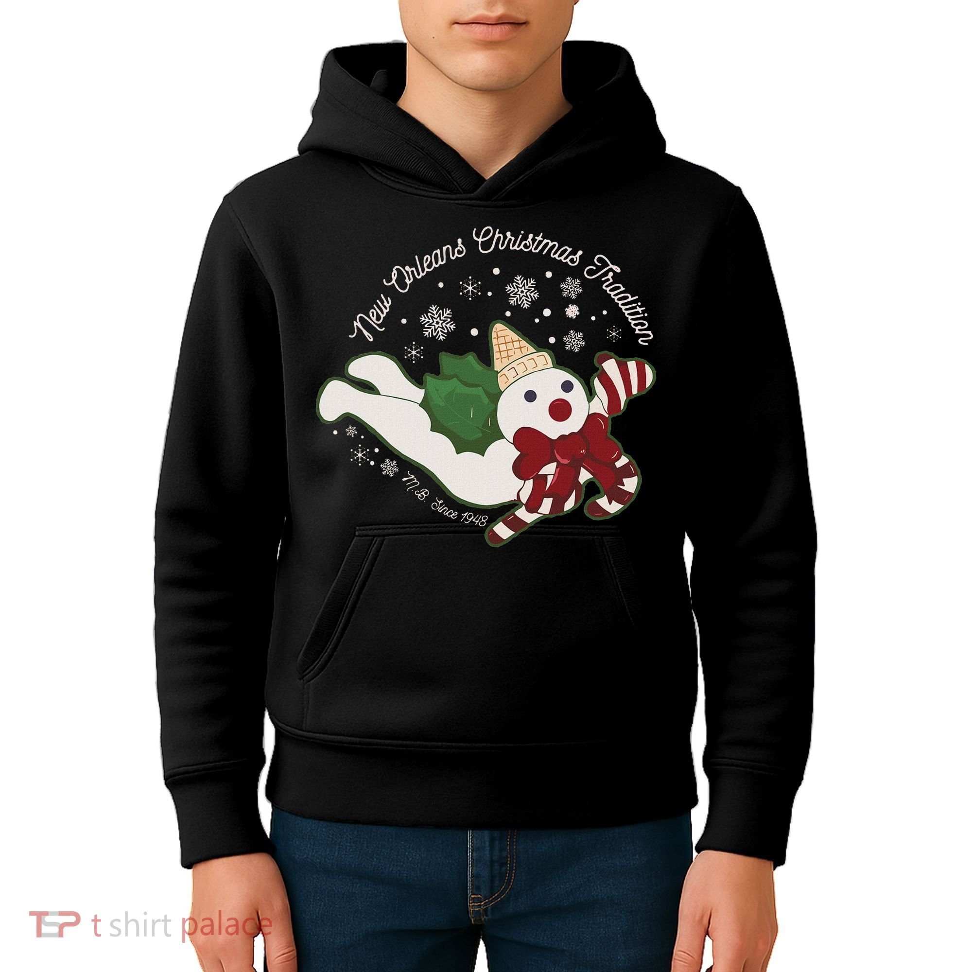 New Orleans Mr Bingle Christmas Tradition Snowmen Christmas Kids Hoodie