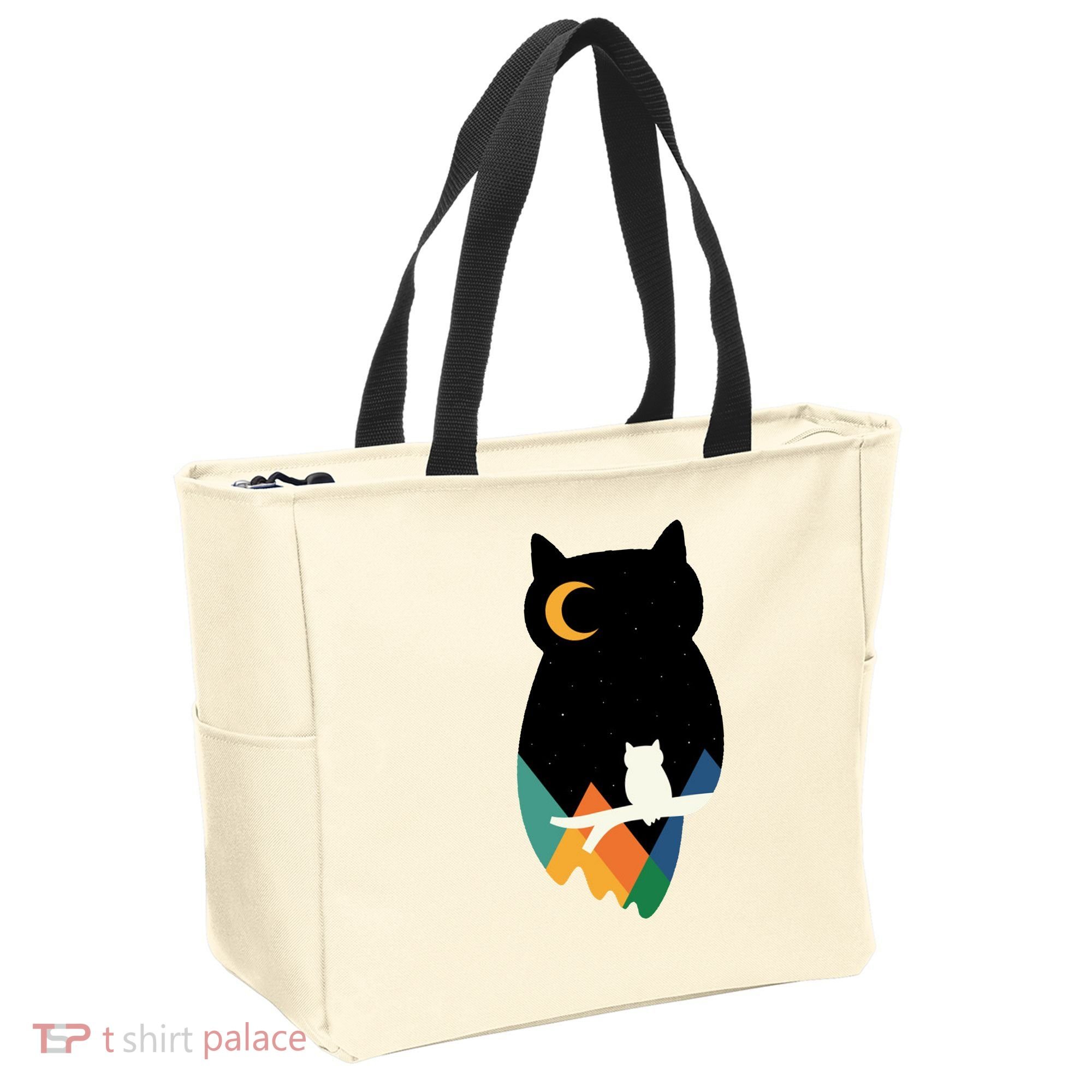 Night Owl Moon Pyramid Tote Bag