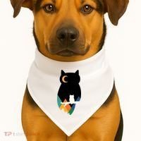 Night Owl Moon Pyramid USA-Made Doggie Bandana thumb 1