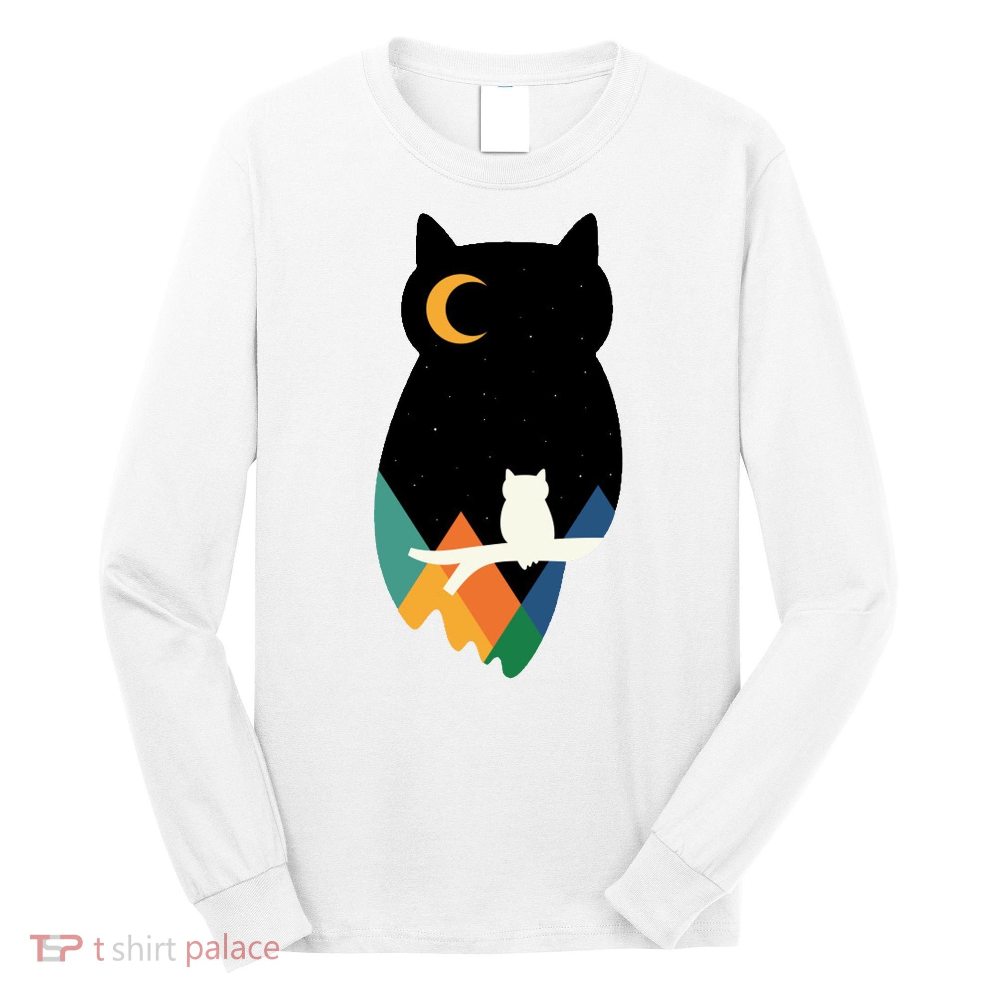 Night Owl Moon Pyramid Long Sleeve Shirt