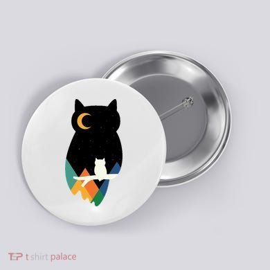 Night Owl Moon Pyramid Button