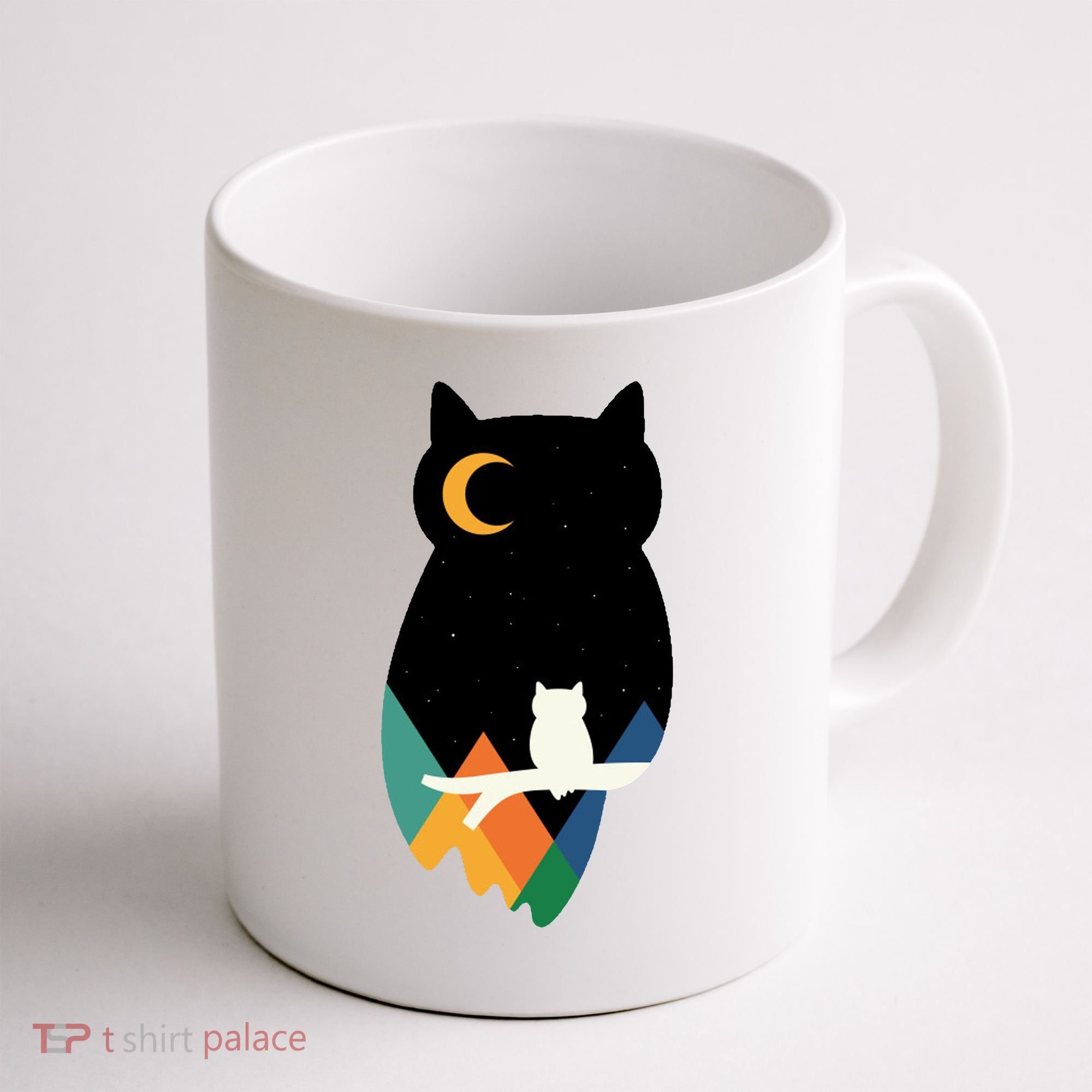 Night Owl Moon Pyramid Coffee Mug