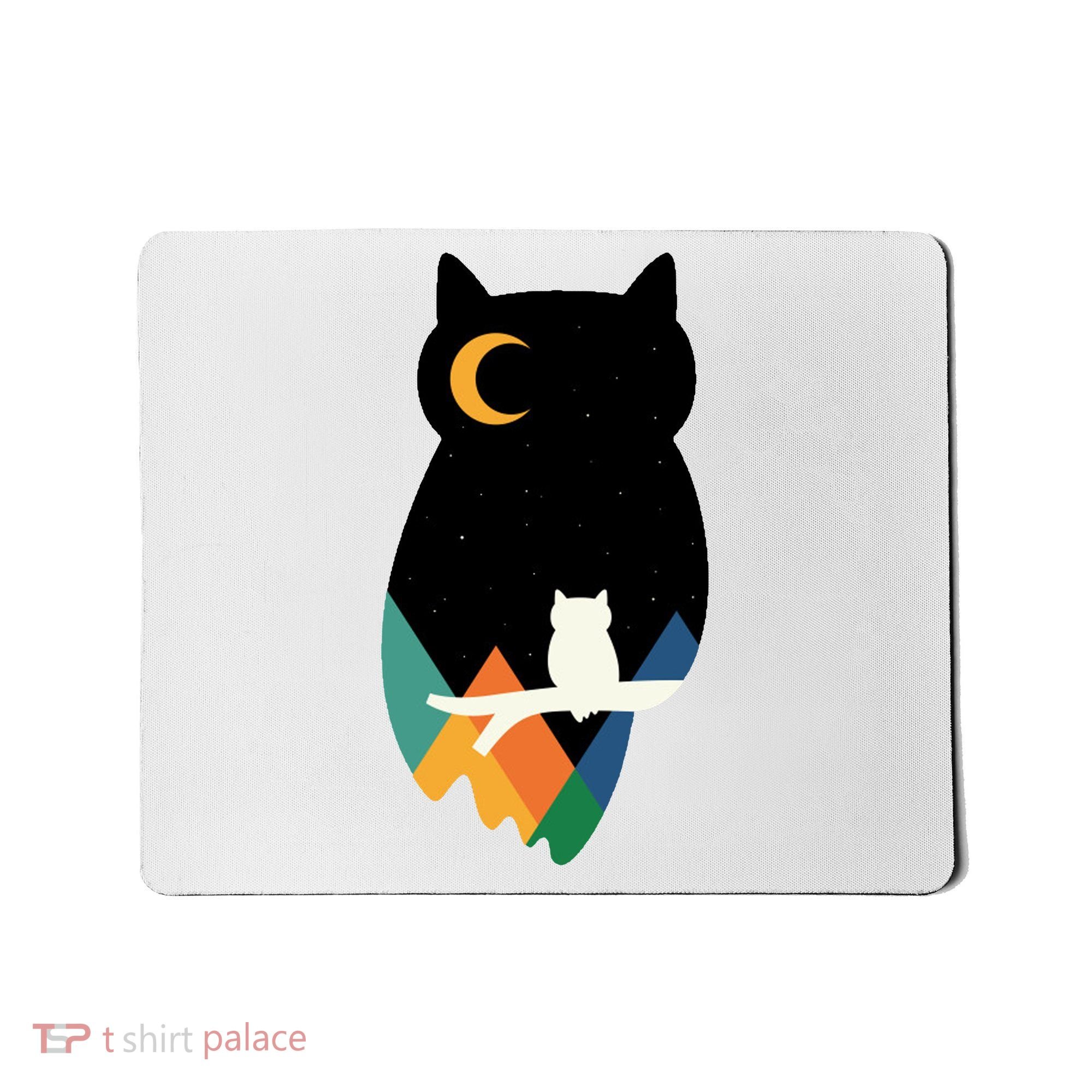 Night Owl Moon Pyramid Mousepad