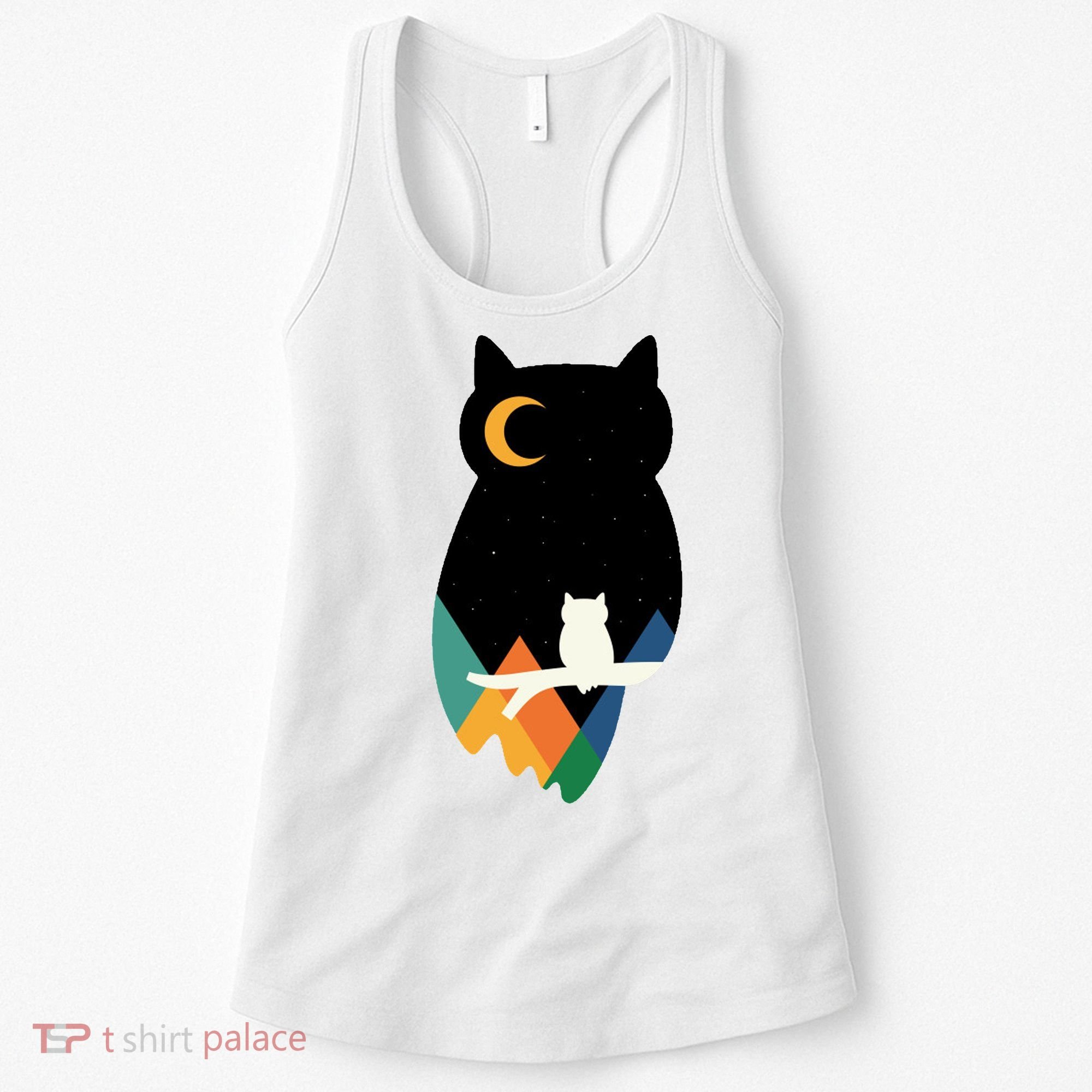 Night Owl Moon Pyramid Women's Tank Top
