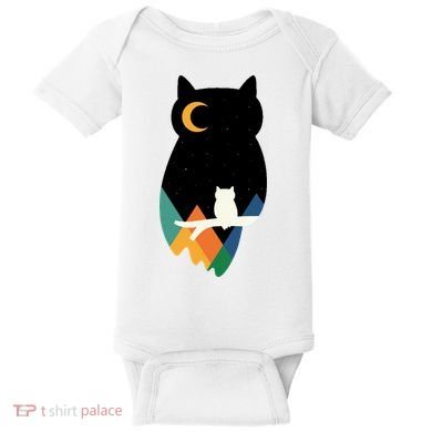 Night Owl Moon Pyramid Baby Bodysuit