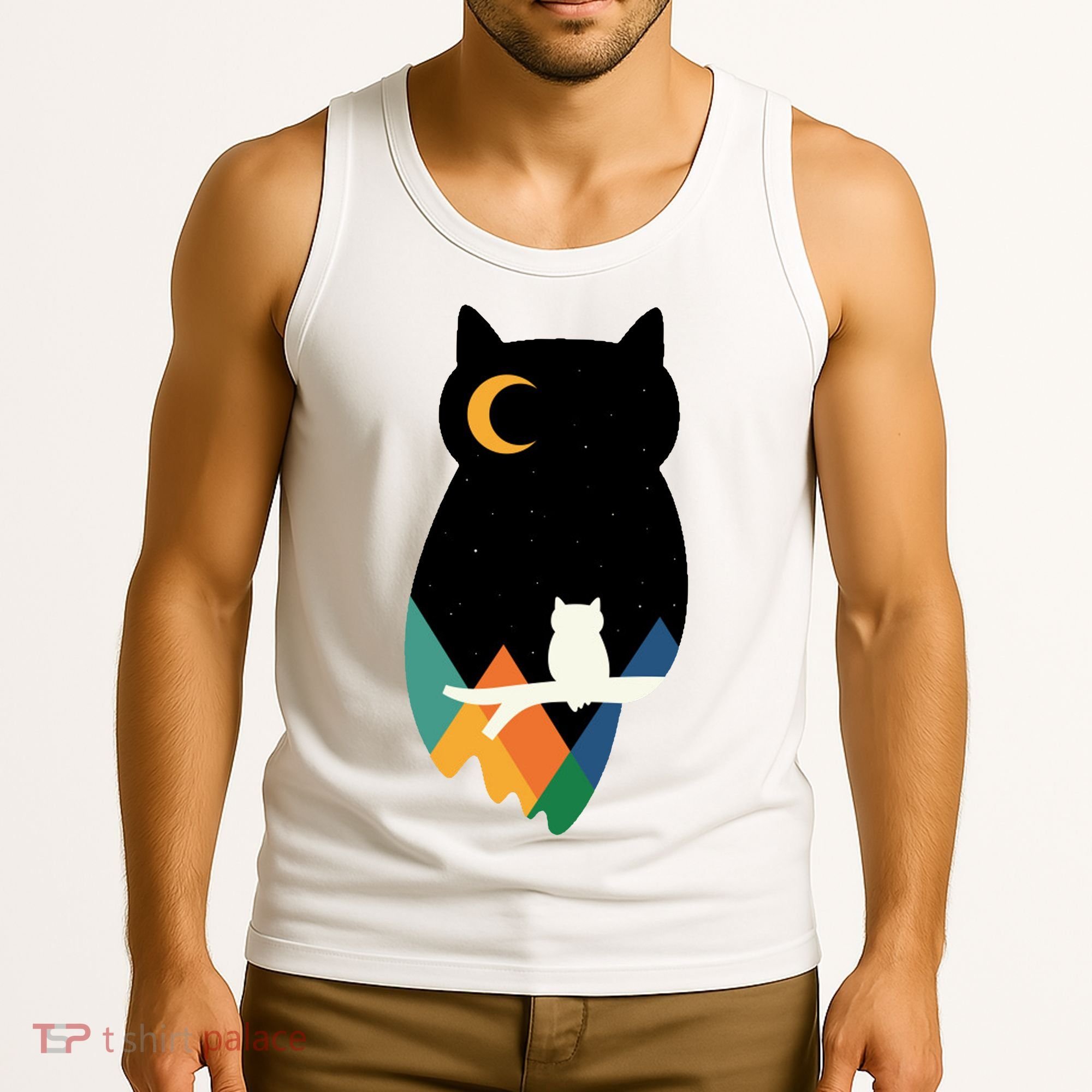 Night Owl Moon Pyramid Tank Top