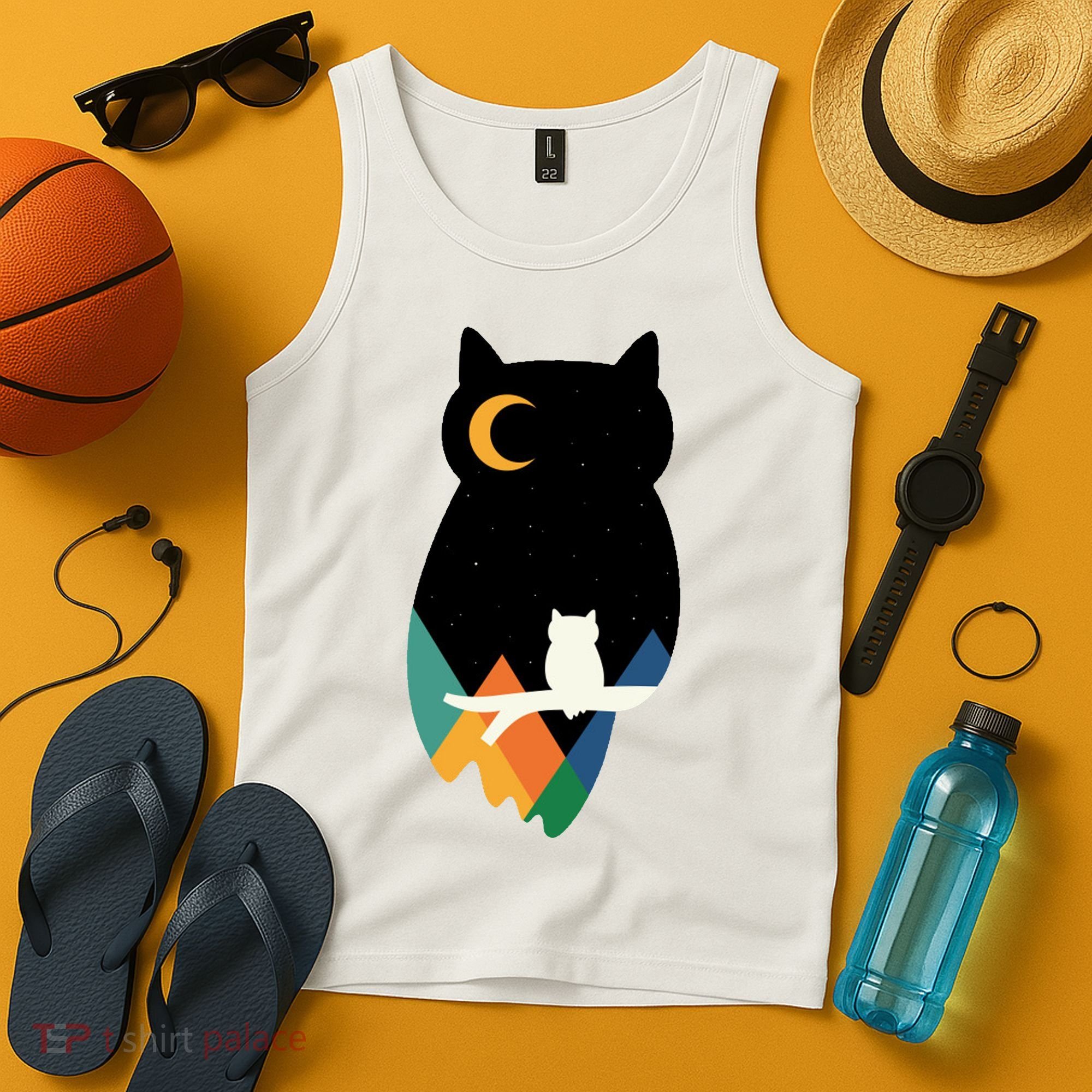Night Owl Moon Pyramid Tank Top