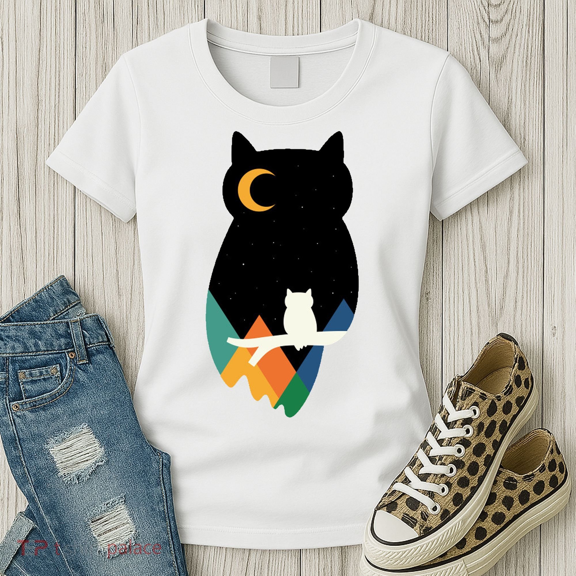 Night Owl Moon Pyramid Women's T-Shirt