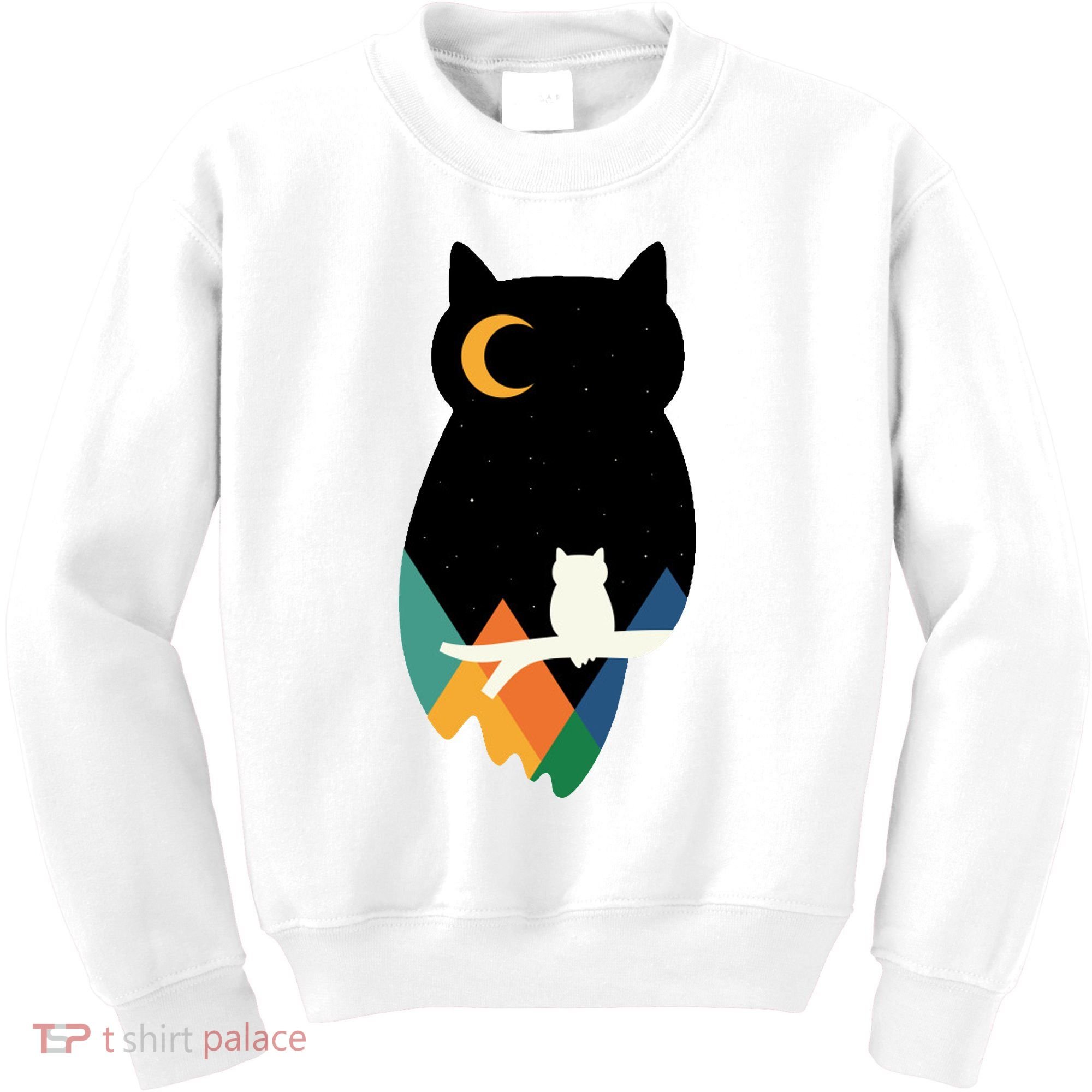Night Owl Moon Pyramid Kids Sweatshirt