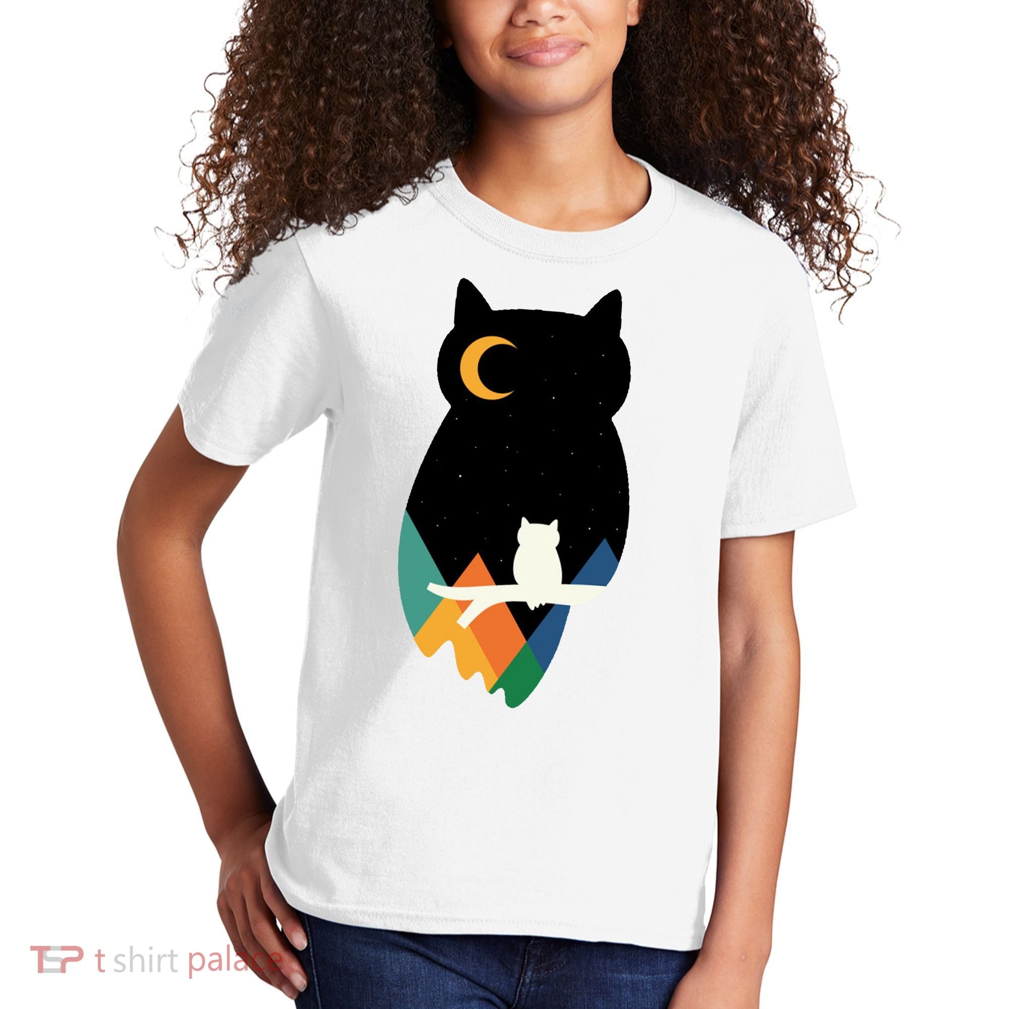 Night Owl Moon Pyramid Kids T-Shirt