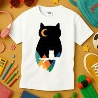 Night Owl Moon Pyramid Kids T-Shirt thumb 3
