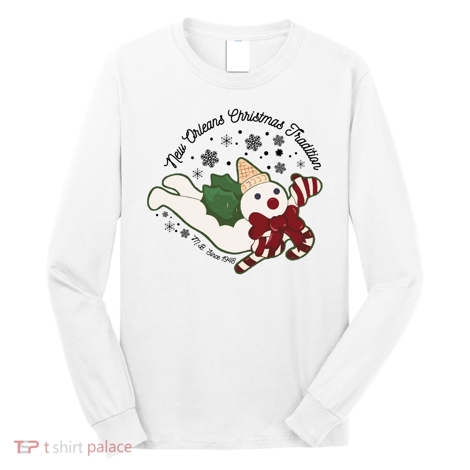 New Orleans Mr Bingle Christmas Tradition Snowmen Christmas Long Sleeve Shirt