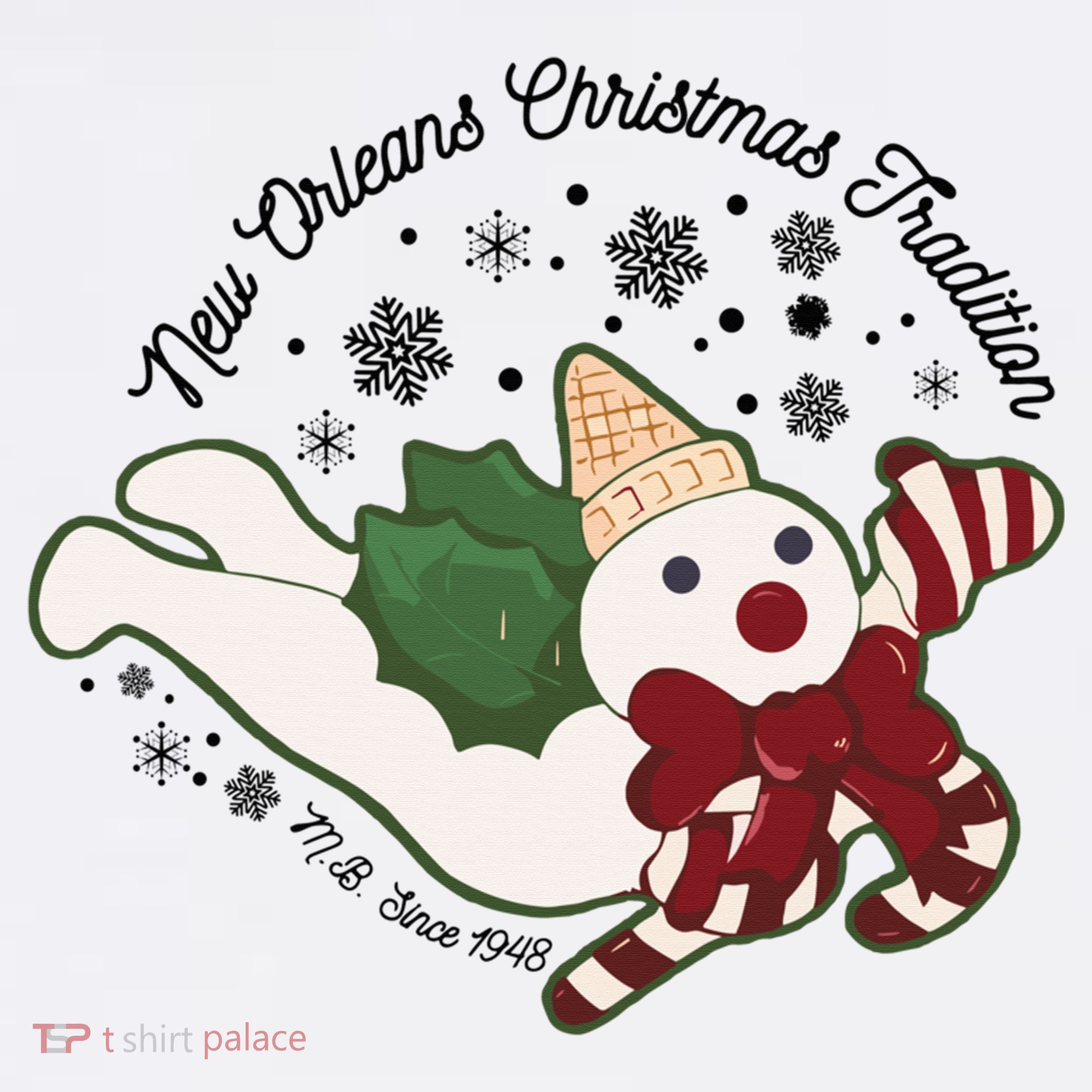 New Orleans Mr Bingle Christmas Tradition Snowmen Christmas T-Shirt